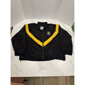 MEDIUM SHORT US ARMY Men's APFU Jacket Army Black Gold PT Fitness Windbreaker